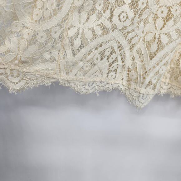 Free People Ivory Heart In Two Relaxed V Neck Lace Fairy Mini Dress Women's M - Picture 6 of 7